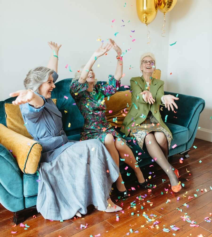International Plasma Awareness Week - older women on couch celebrating