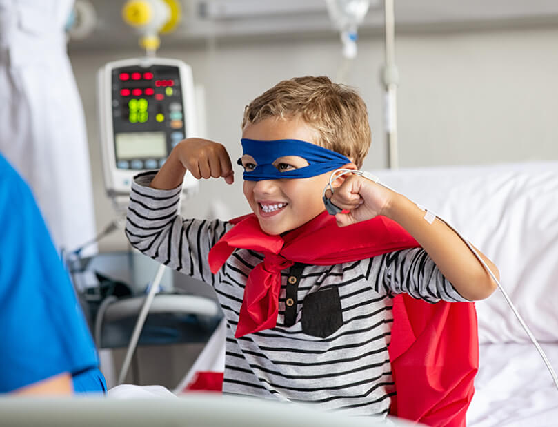 Brave child patient seemingly stronger from plasma treatments